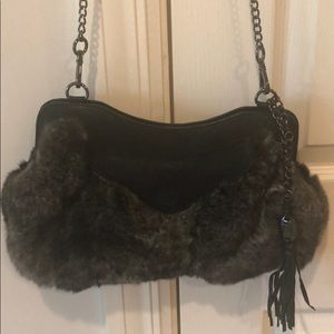 Sheared rabbit handbag